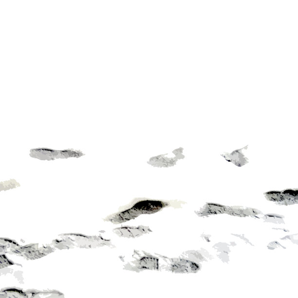 脚印人类鞋的剪影在雪设计图片下载