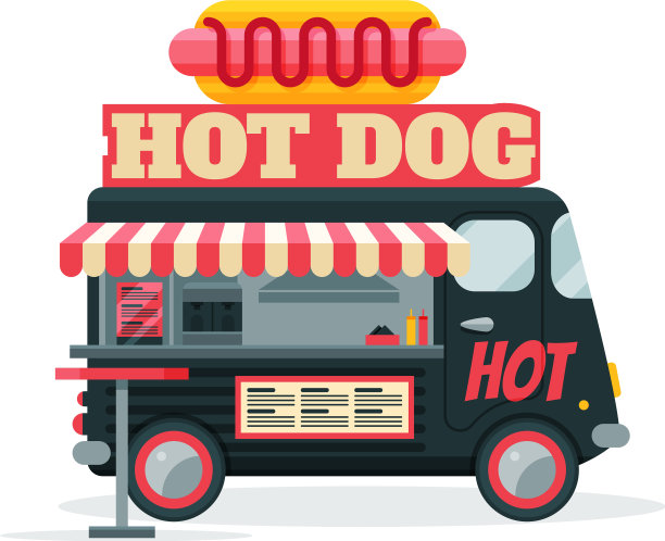 热狗快餐车街头餐车快餐图片下载