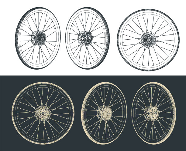 公路自行车车轮制图图片下载