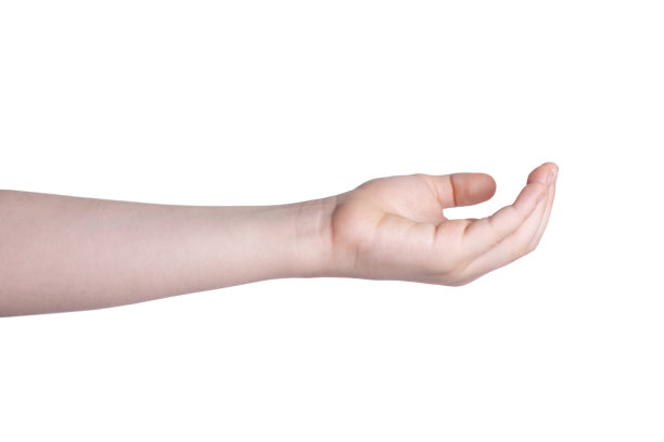 白色背景上的孩子手图片下载