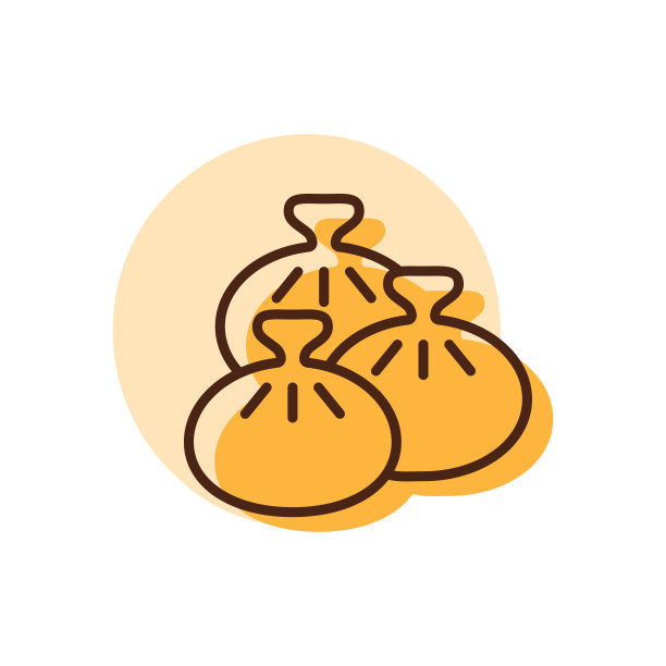 Khinkali矢量图标。快餐的迹象图片下载