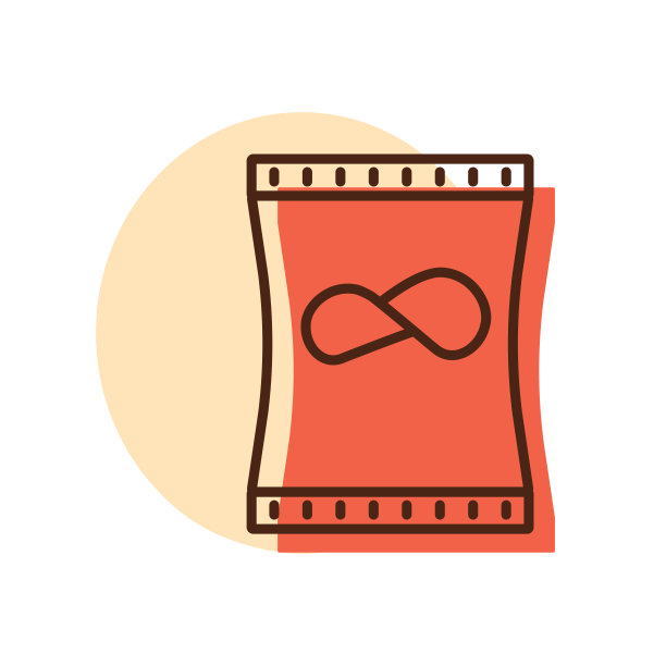 薯片袋矢量图标。快餐的迹象图片下载