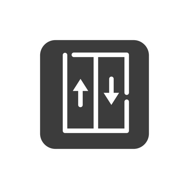 电梯黑色字形图标。在建筑物的楼层之间运送人的移动楼梯。象形文字用于网页、手机应用、促销。UI UX GUI设计元素。可编辑的中风图片下载