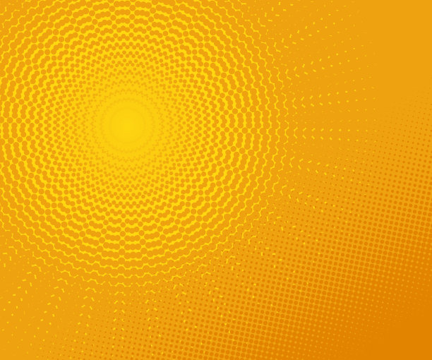 黄色半色调渐变图案。摘要矢量图图片下载