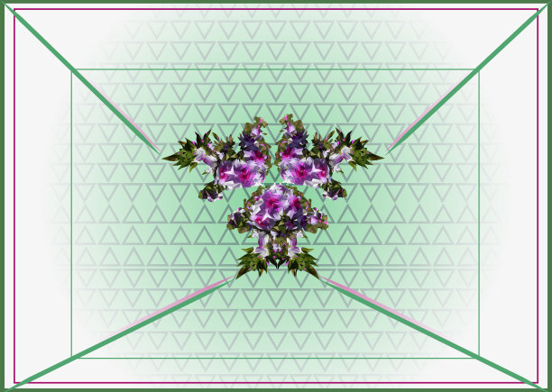 花的多边形背景明信片打印l图片下载