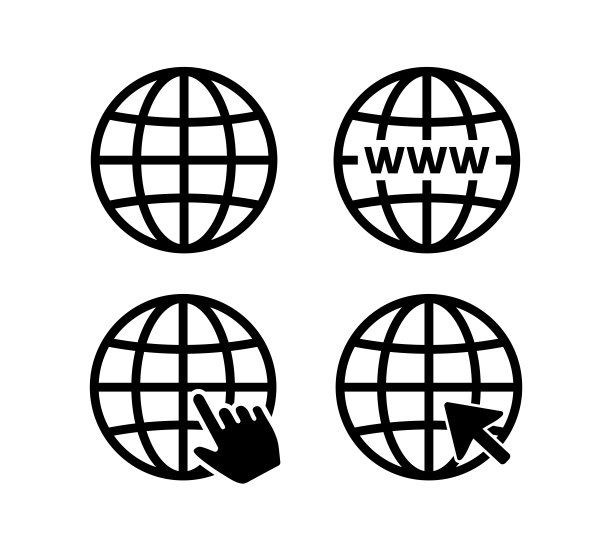 www符号，网页图标，矢量设计图片下载
