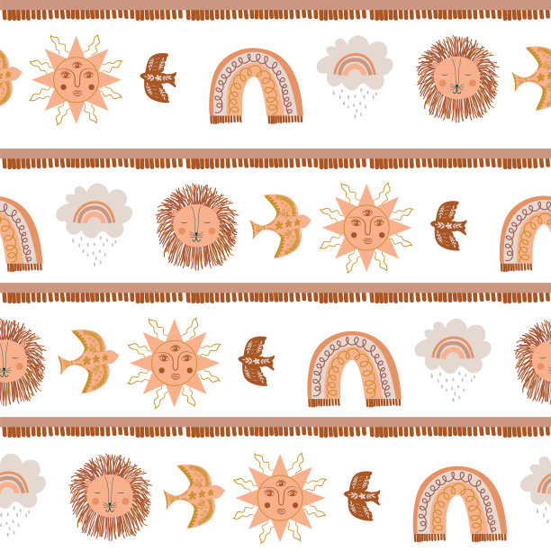 可爱小孩无缝图案图片下载