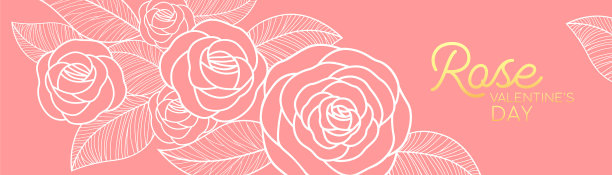 旗帜玫瑰花情人节快乐图片下载