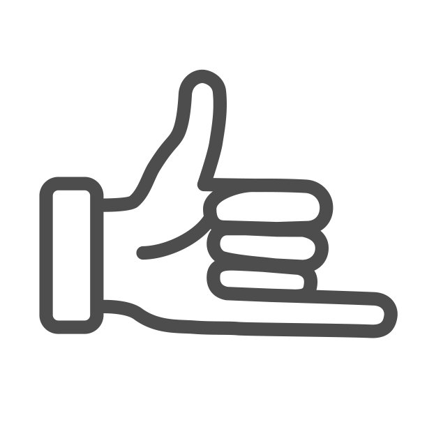 承诺手势线图标，手势概念，拳头与细长的小指在白色背景，拇指和小指图标的轮廓风格的移动和网络。向量图形。图片下载