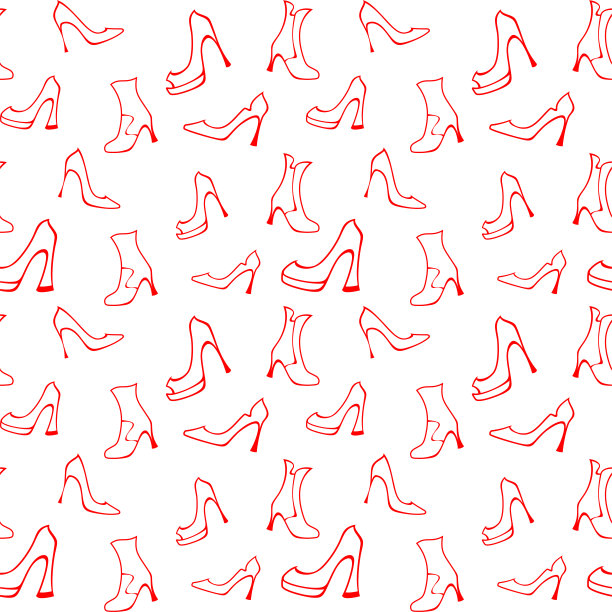 无缝背景与红色女士高跟鞋和半靴子上的白色图片下载