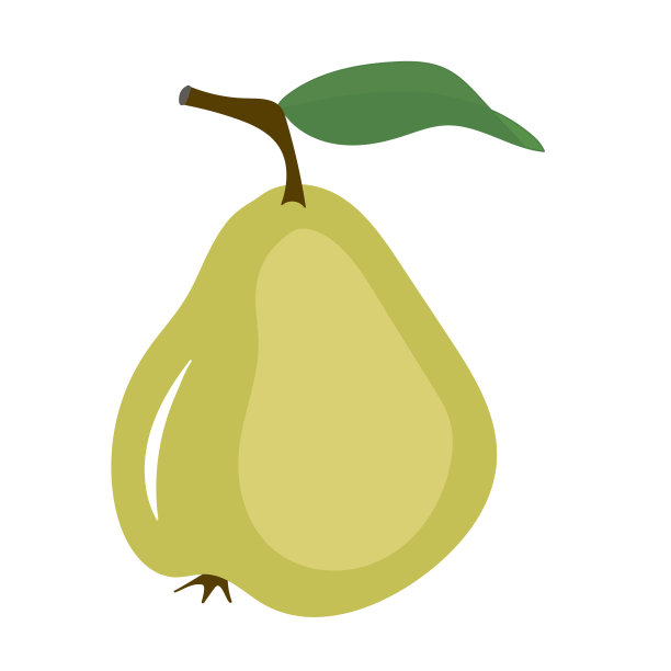 白色背景下的绿梨和叶子。白底，孤立绿梨。素食矢量图标。矢量插图。素食是健康的饮食和生活方式。健康新鲜的营养。图片下载