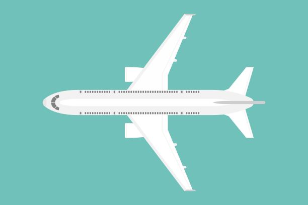 顶视图的飞机矢量插图孤立图片下载