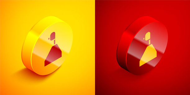 等距换挡图标隔离在橙色和红色的背景。传输图标。圆按钮。矢量图图片下载