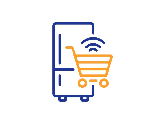 有在线购物图标的冰箱。冰箱的迹象。向量图片下载