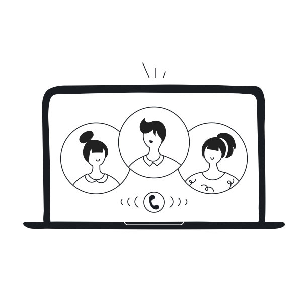 团队会议，团队电话，在家工作的概念向量素材图片