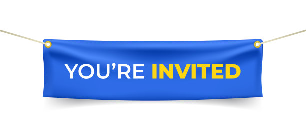 蓝色纺织横幅与折叠与绳子在白色的背景图片下载