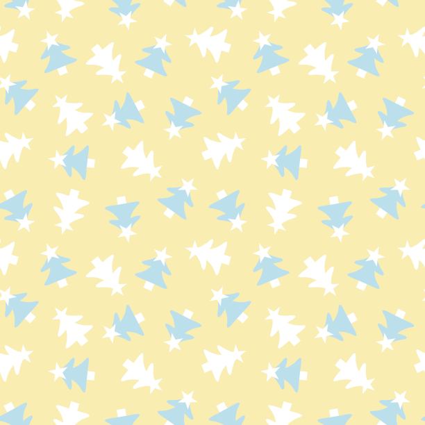 圣诞黄色假日无缝图案图片下载