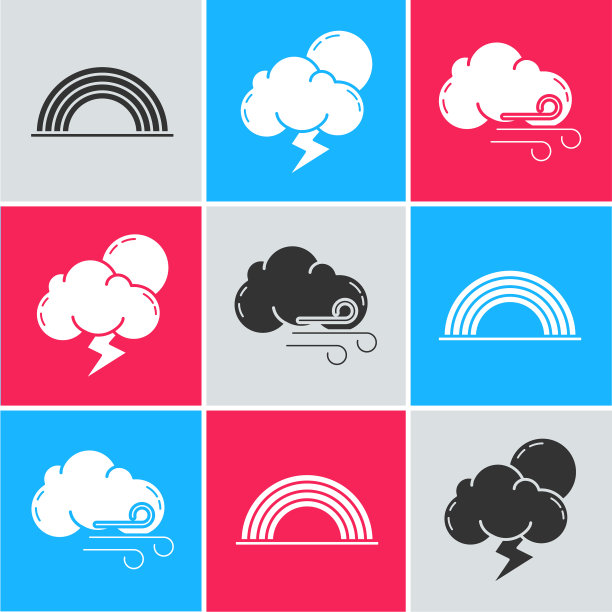 彩虹与云彩和暴风雨和多风的天气图片下载