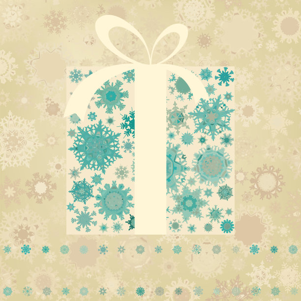带礼盒的圣诞贺卡。EPS 8图片下载