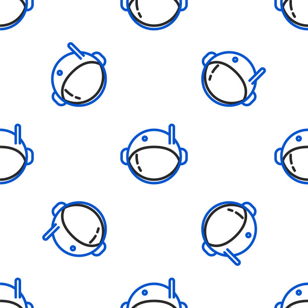 线宇航员头盔图标孤立无缝模式上的白色背景。色彩斑斓的轮廓的概念。向量图片下载