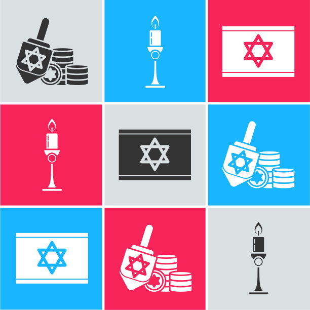 装上光明节的陀螺和烧硬币的蜡烛图片下载