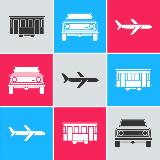 设置老城电车远离公路汽车和飞机的图标图片下载