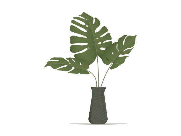 巨怪树种植陶瓷花盆的背景图片下载