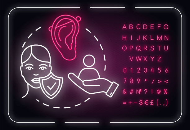 个人主义霓虹灯概念图标。自我肯定。自由的行动。个人主义的女权主义思想。外层发光的符号，字母，数字和符号。矢量隔离RGB颜色插图图片下载