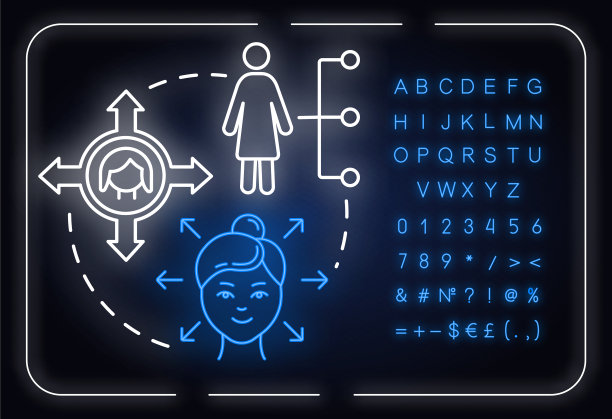 自由选择霓虹灯概念图标。生殖行为。女性的权利。性别平等的想法。外层发光的符号，字母，数字和符号。矢量隔离RGB颜色插图图片下载