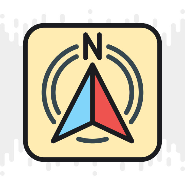 指南针应用图标智能手机，平板电脑，笔记本电脑或其他智能设备的移动界面。极简色彩版本的浅灰色背景图片下载