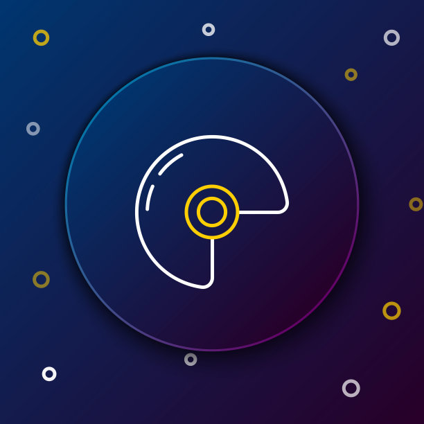 白色和黄色线军用头盔图标孤立在深蓝色的背景。军帽象征着防卫和保护。防护帽。色彩斑斓的轮廓的概念。矢量图图片下载