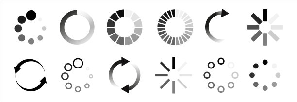 加载图标。加载循环网站缓冲加载器或预加载器。矢量下载或上传状态图标图片下载