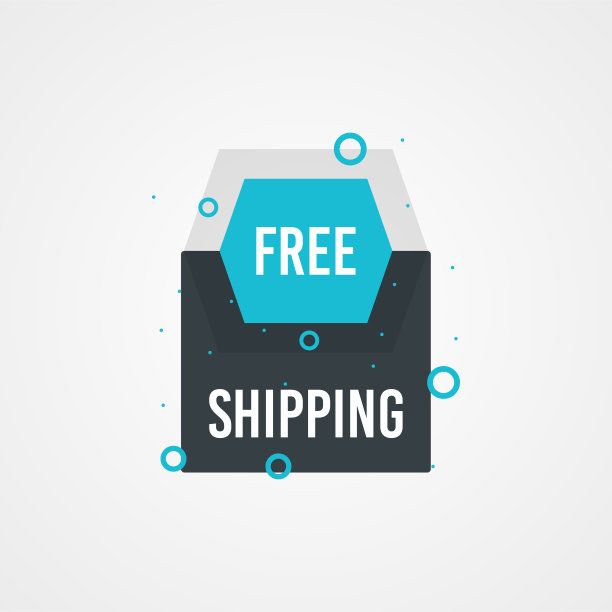 现代免费航运旗帜与平面风格矢量插图。孤立在白色背景上。广告促销价格标签为红色。可用于社交媒体或数字活动。图片下载