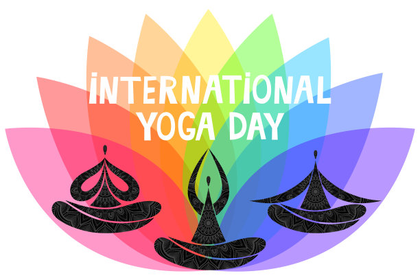 国际瑜伽的一天。6月21日。卡。图片下载