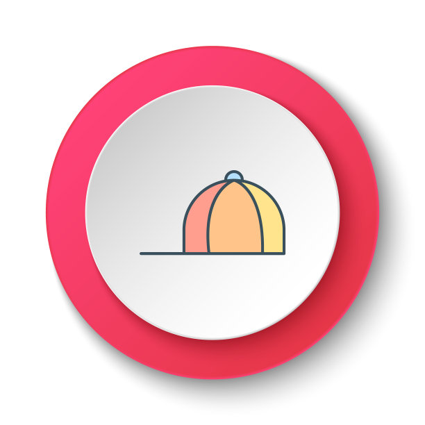 圆形按钮为网页图标，帽子帽子。按钮横幅圆形，徽章界面的应用说明图片下载