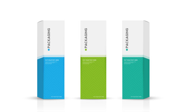 箱体、包装模板为产品矢量设计插图。图片下载