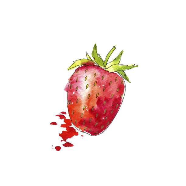 水彩绘画草莓图片下载