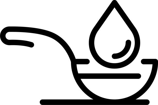 糖浆在勺子图标轮廓风格图片下载