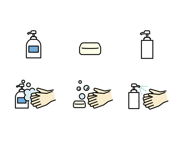 手洗线图标设置。图片下载