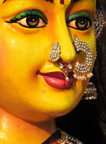 近距离肖像的印度印度教女神神像在一个寺庙图片下载