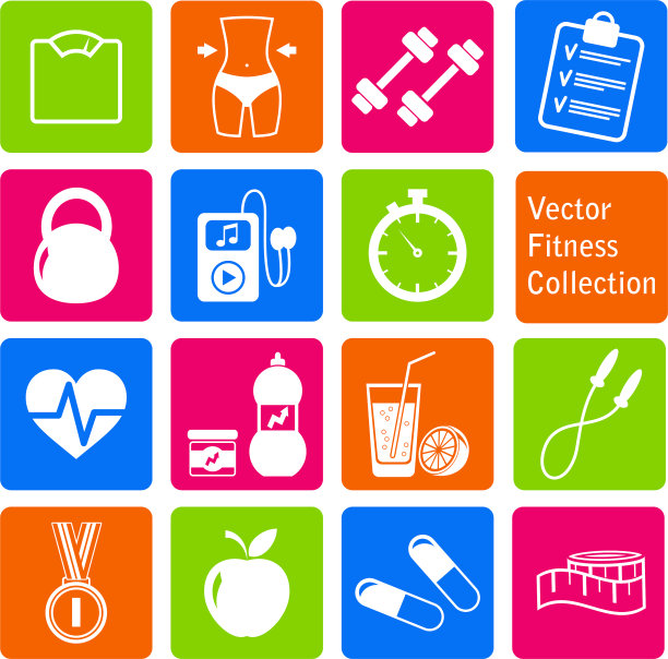 设置健身和健康生活图标图片下载
