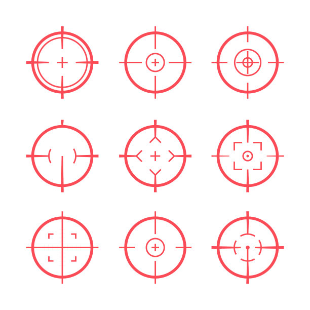目标瞄准图标军事设置十字准线目标图片下载