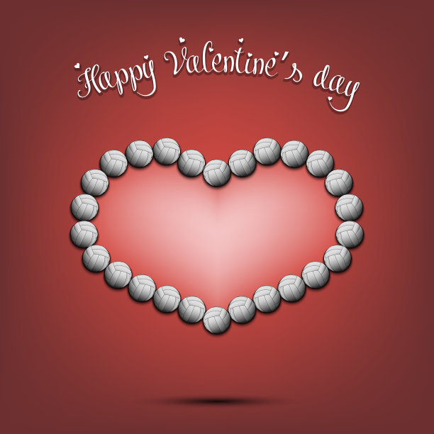 情人节的心做成了排球图片下载