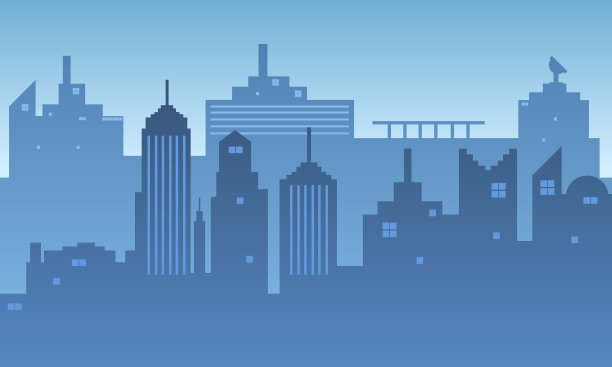 背景城市与蓝天图片下载