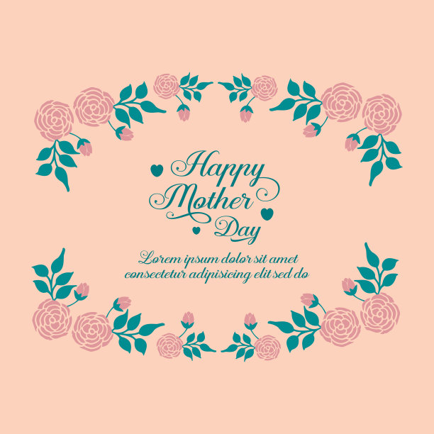 优雅的框架与叶片和桃花玫瑰花图片下载