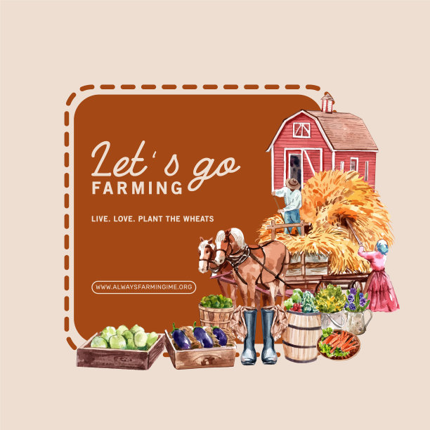 农民花圈设计与靴篮车图片下载