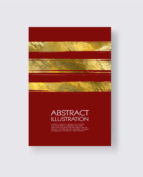 红色和金色设计模板抽象eps10图片下载