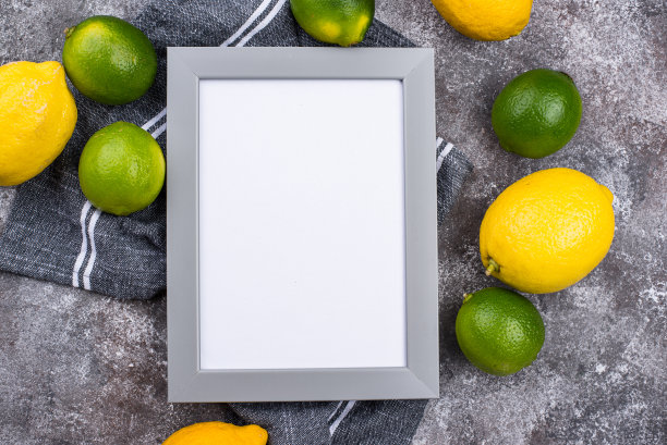 新鲜成熟的酸橙和柠檬图片下载