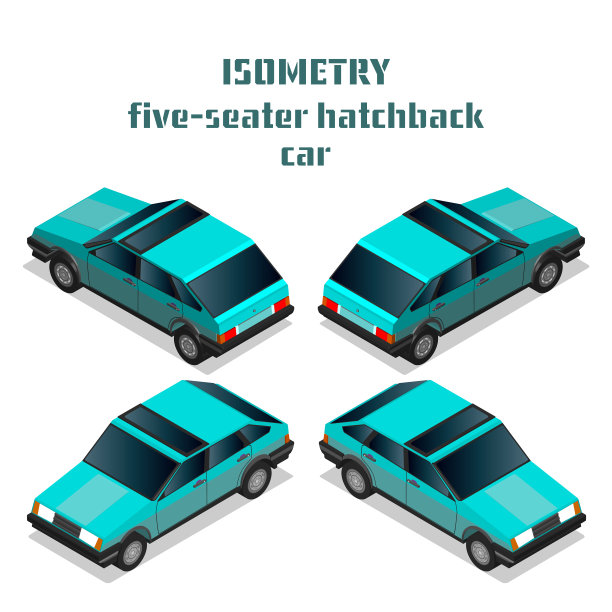 等距3d五座客车掀背图片下载