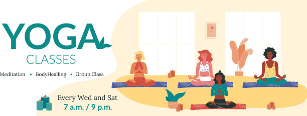 五彩横旗模板组的图片下载